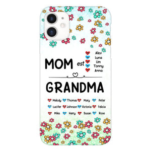 PERSONALIZED MOM GRANDMA KID NAME WITH YEAR OF BIRTH PHONECASE QTDT0605