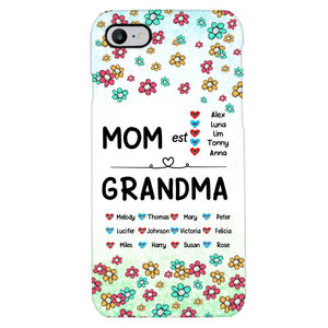 PERSONALIZED MOM GRANDMA KID NAME WITH YEAR OF BIRTH PHONECASE QTDT0605