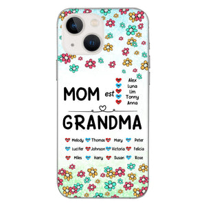 PERSONALIZED MOM GRANDMA KID NAME WITH YEAR OF BIRTH PHONECASE QTDT0605