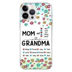 PERSONALIZED MOM GRANDMA KID NAME WITH YEAR OF BIRTH PHONECASE QTDT0605