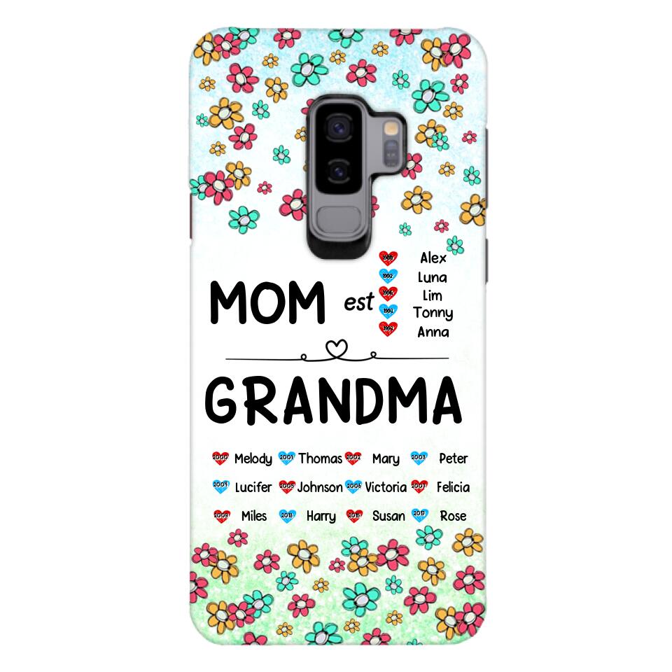 PERSONALIZED MOM GRANDMA KID NAME WITH YEAR OF BIRTH PHONECASE QTDT0605