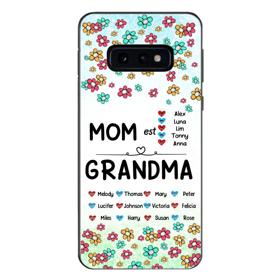 PERSONALIZED MOM GRANDMA KID NAME WITH YEAR OF BIRTH PHONECASE QTDT0605