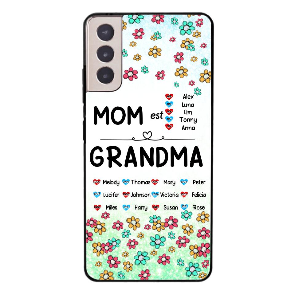 PERSONALIZED MOM GRANDMA KID NAME WITH YEAR OF BIRTH PHONECASE QTDT0605