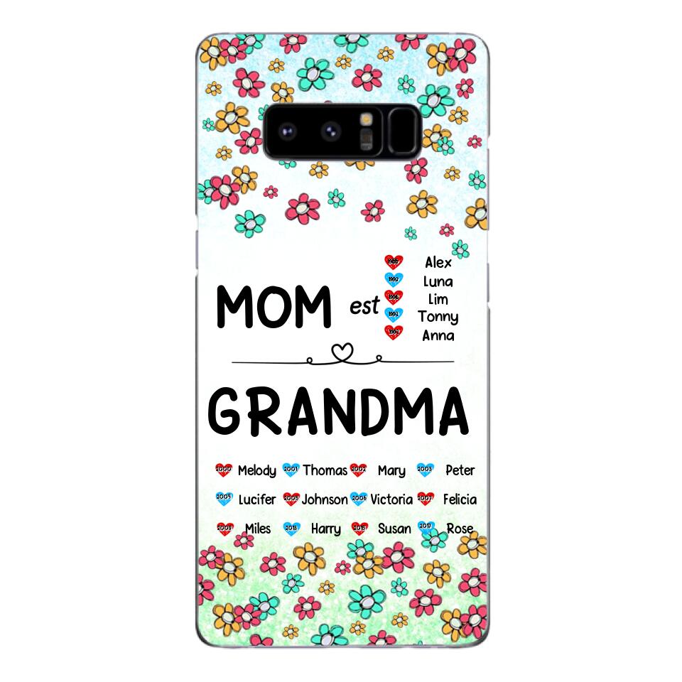 PERSONALIZED MOM GRANDMA KID NAME WITH YEAR OF BIRTH PHONECASE QTDT0605