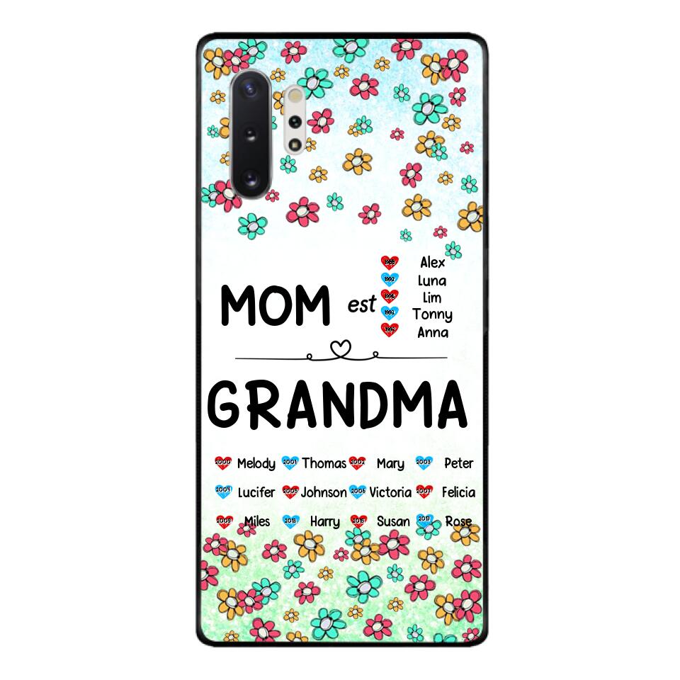 PERSONALIZED MOM GRANDMA KID NAME WITH YEAR OF BIRTH PHONECASE QTDT0605