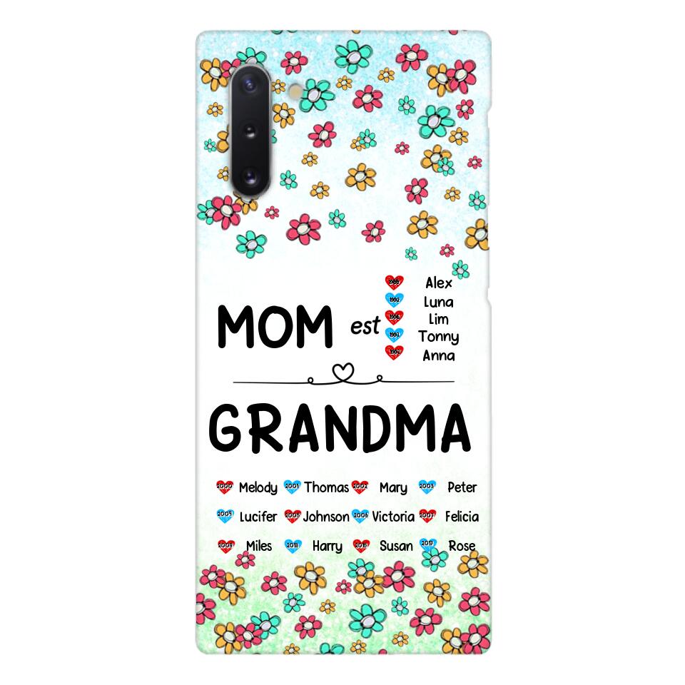 PERSONALIZED MOM GRANDMA KID NAME WITH YEAR OF BIRTH PHONECASE QTDT0605