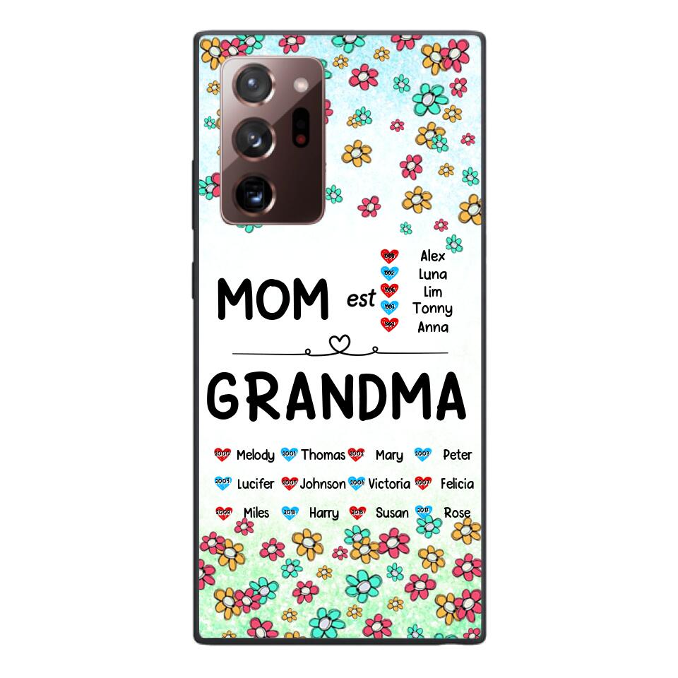 PERSONALIZED MOM GRANDMA KID NAME WITH YEAR OF BIRTH PHONECASE QTDT0605