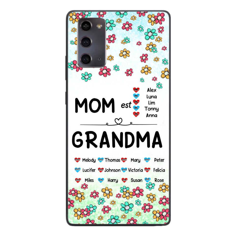 PERSONALIZED MOM GRANDMA KID NAME WITH YEAR OF BIRTH PHONECASE QTDT0605