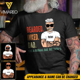 PERSONALIZED BEARDED INKED DAD LIKE A NORMAL DAD BUT BADASS TSHIRT QTDT0705