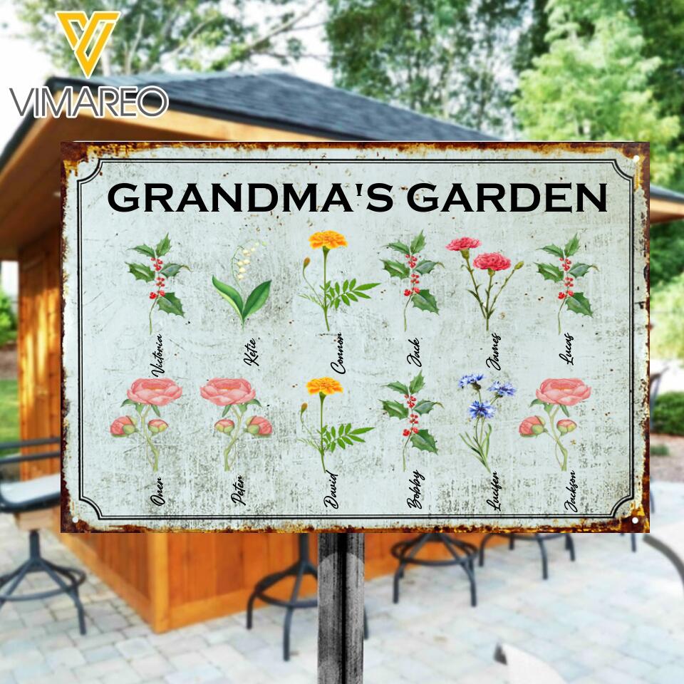 PERSONALIZED GRANDMA'S GARDEN MENTAL SIGN QTVQ0705