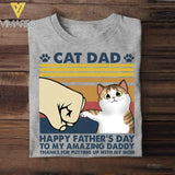 PERSONALIZED CAT DAD HAPPY FATHER'S DAY HUMAN SERVANT CAT TSHIRT QTHC0705