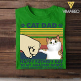 PERSONALIZED CAT DAD HAPPY FATHER'S DAY HUMAN SERVANT CAT TSHIRT QTHC0705