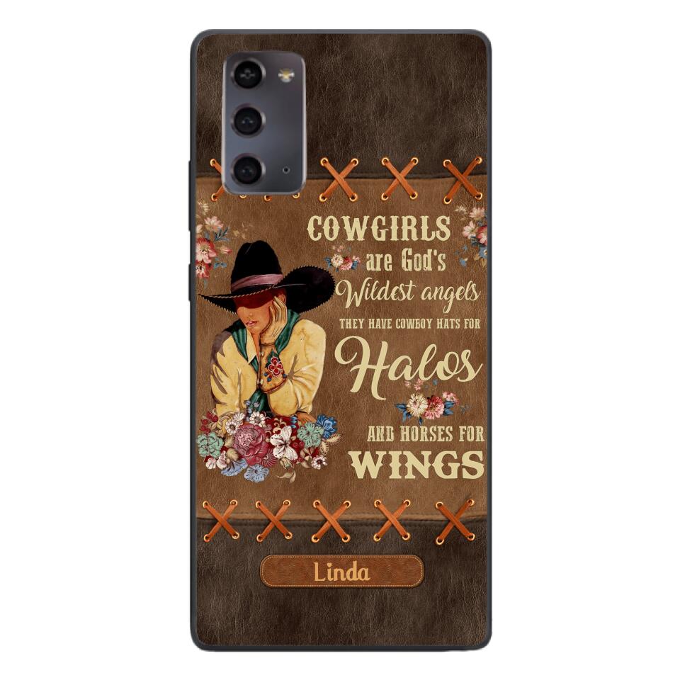 PERSONALIZED COWGIRL ARE GOD'S WILDEST ANGELS HATS FOR HALOS HORSES FOR WINGS PHONECASE QTHC0905