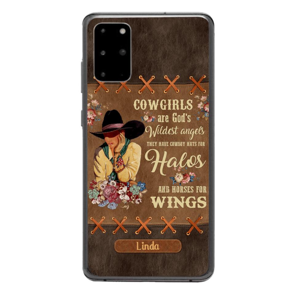 PERSONALIZED COWGIRL ARE GOD'S WILDEST ANGELS HATS FOR HALOS HORSES FOR WINGS PHONECASE QTHC0905