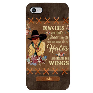 PERSONALIZED COWGIRL ARE GOD'S WILDEST ANGELS HATS FOR HALOS HORSES FOR WINGS PHONECASE QTHC0905