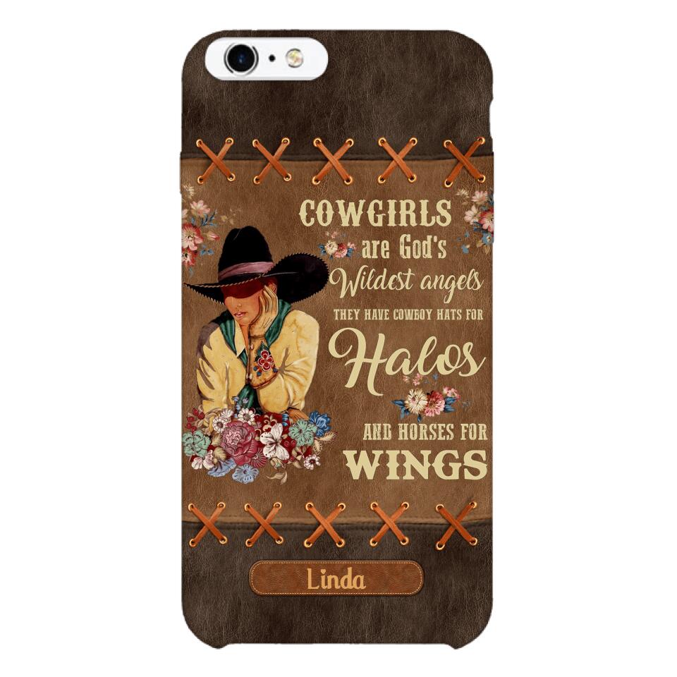 PERSONALIZED COWGIRL ARE GOD'S WILDEST ANGELS HATS FOR HALOS HORSES FOR WINGS PHONECASE QTHC0905