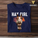 PERSONALIZED HAY GIRL HORSE FACE TSHIRT QTDT0905