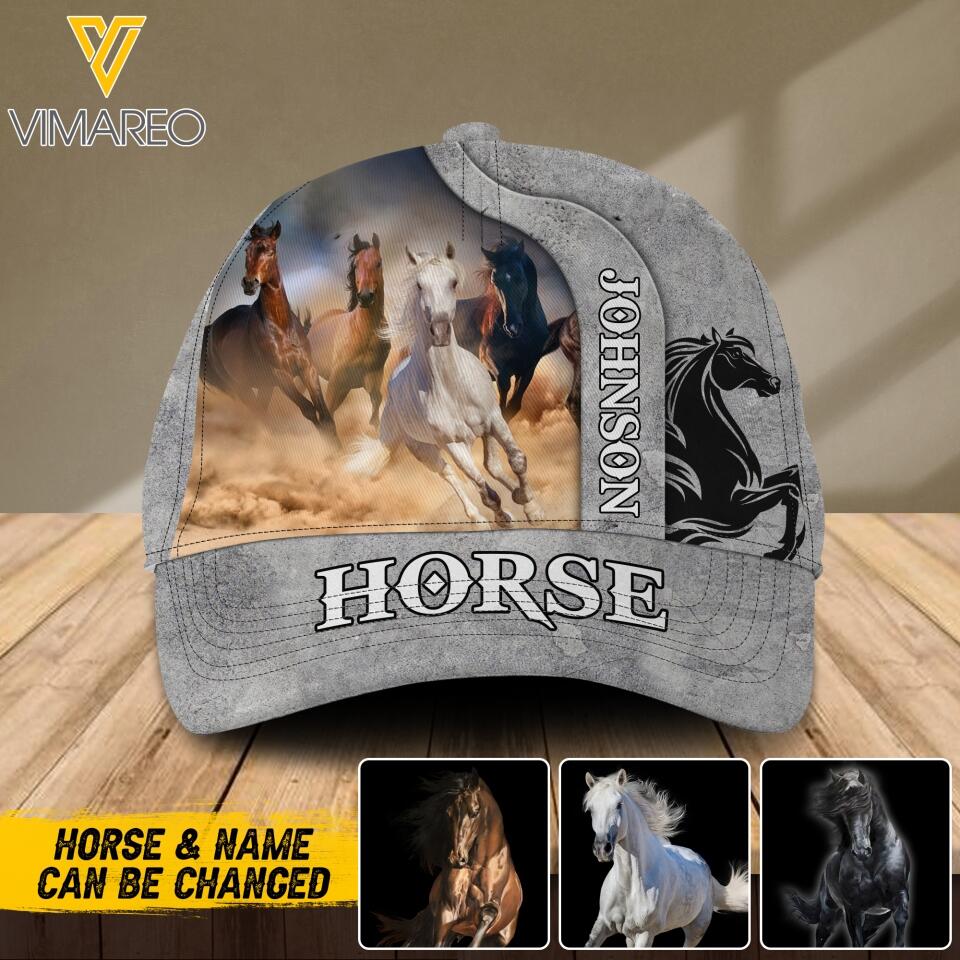 Personalized Horse Lover Peaked Cap Printed NQDT0905