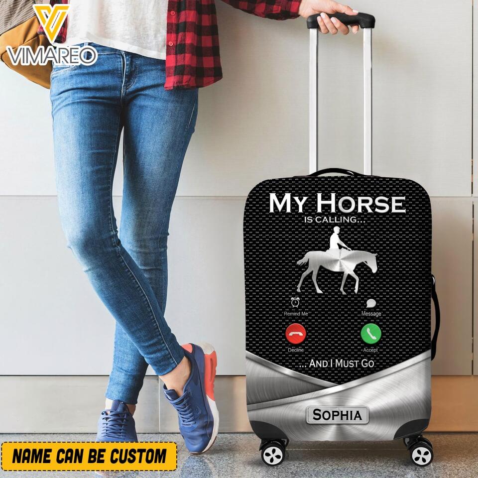 Personalized Horse Lover Luggage Cover Printed 22MAY-HQ09