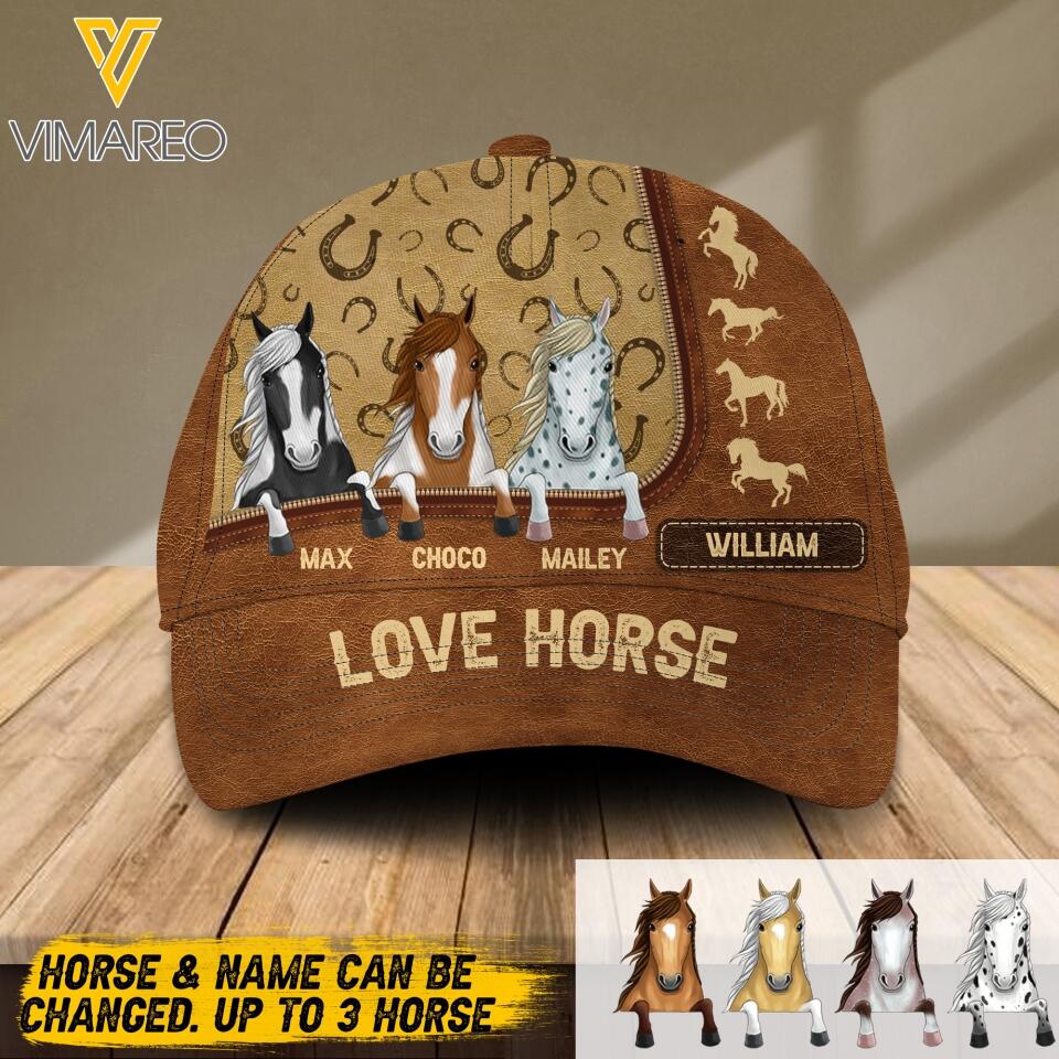 Personalized Love Horse Peaked Cap Printed NQDT0905