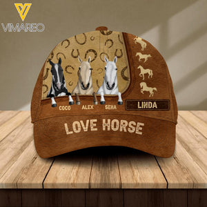 Personalized Love Horse Peaked Cap Printed NQDT0905