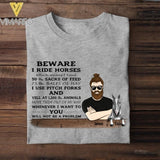 PERSONALIZED BEWARE I RIDE HORSES TSHIRT NQTN0905