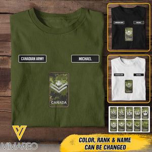 DH Personalized Canadian Army Tshirt Printed DT1105