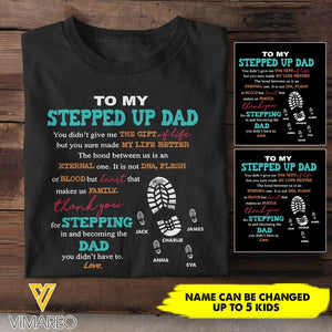 Personalized To My Stepped Up Dad Tshirt Printed NQHC1105