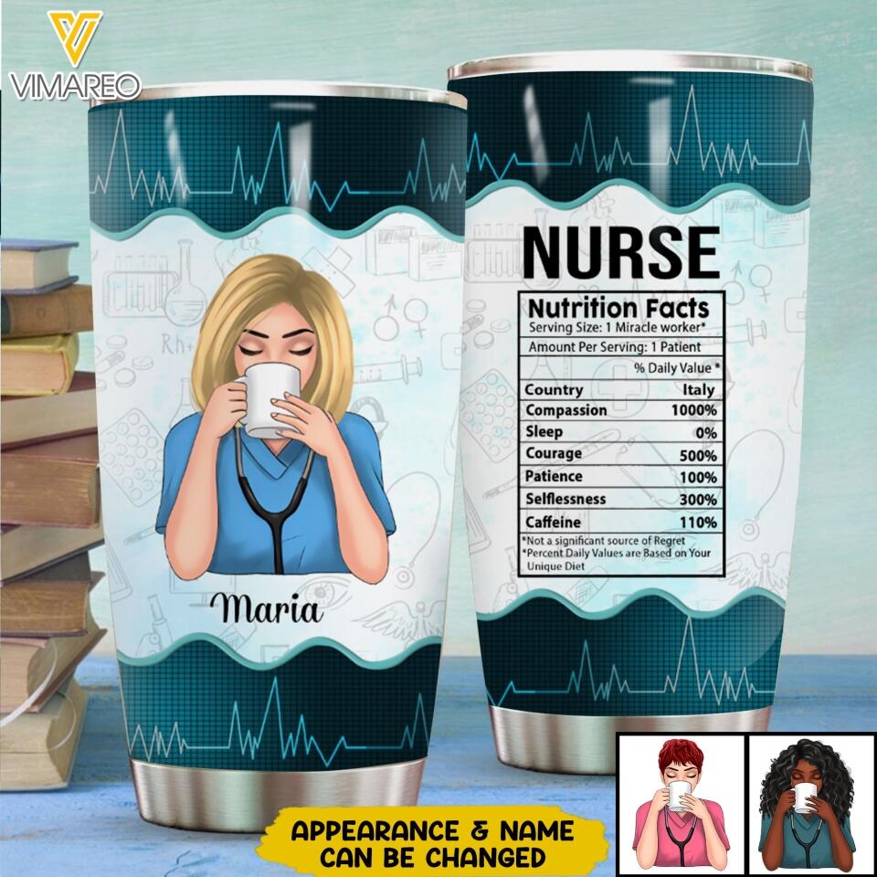 Personalized Nurse Italian Tumbler Printed 22MAY-LN12