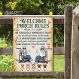 PERSONALIZED WELCOME PORCH RULES MENTAL SIGN NQHC1305