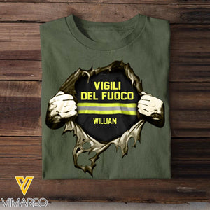 Personalized Italian Firefighter Tshirt Printed 22MAY-HQ13