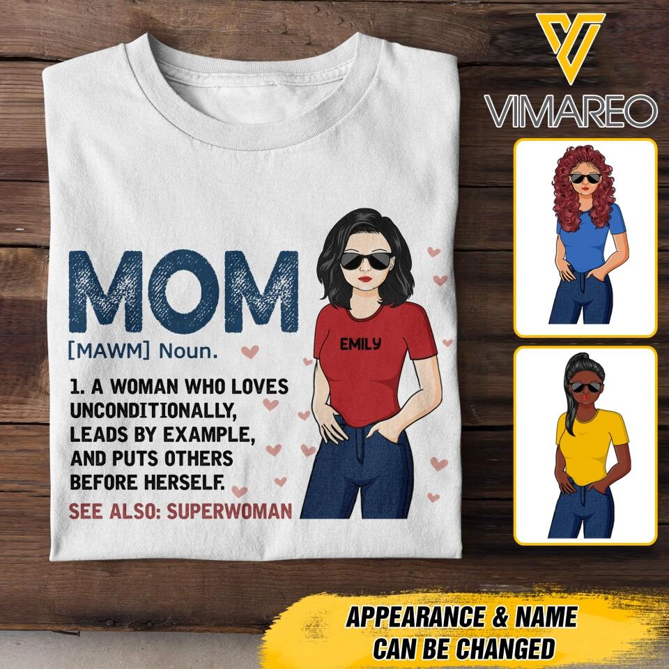 PERSONALIZED MOM SEE ALSO SUPERWOMAN TSHIRT NQTN1305