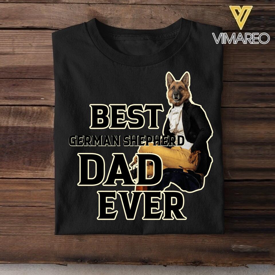 Personalized Best German shepherd Dad Ever Upload Photo Tshirt Printed QTDT1905