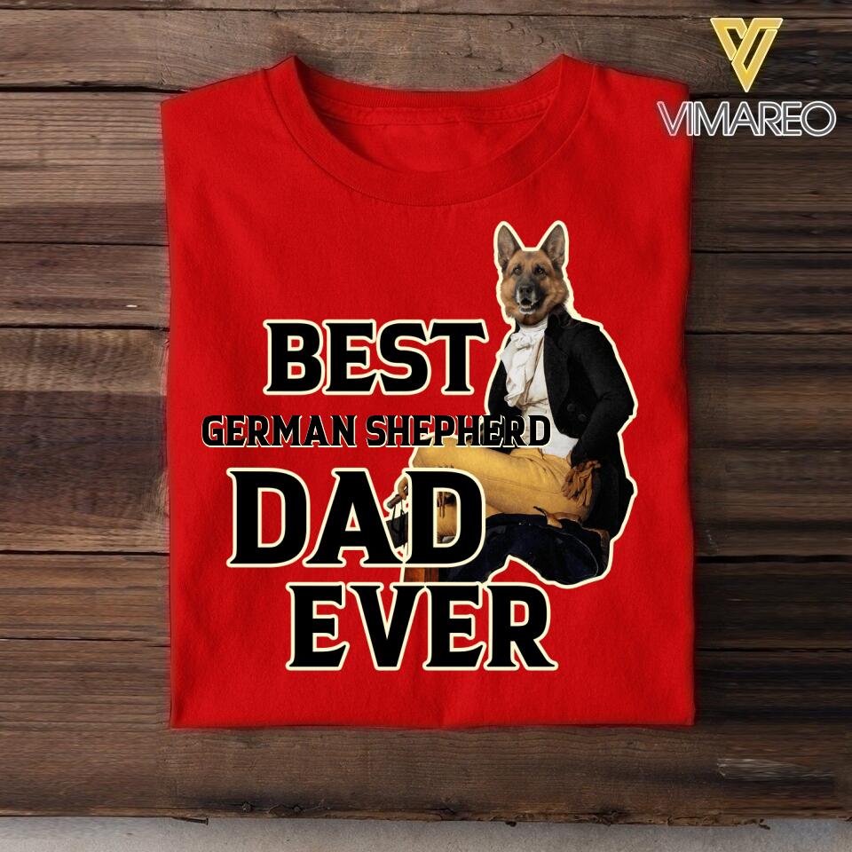 Personalized Best German shepherd Dad Ever Upload Photo Tshirt Printed QTDT1905