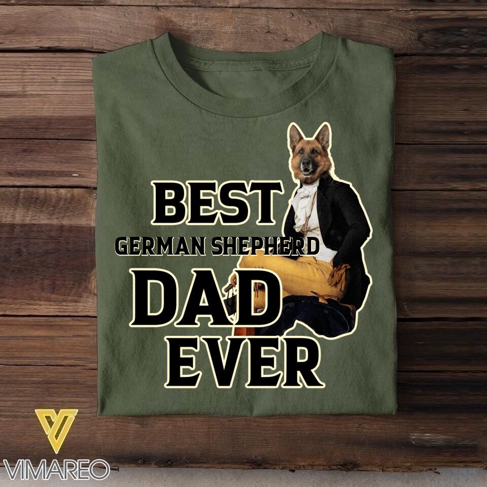 Personalized Best German shepherd Dad Ever Upload Photo Tshirt Printed QTDT1905