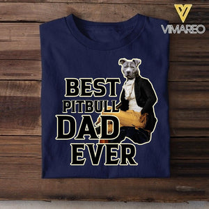 Personalized Best Pitbull Dad Ever Upload Photo Tshirt Printed QTDT1905