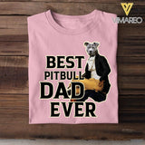 Personalized Best Pitbull Dad Ever Upload Photo Tshirt Printed QTDT1905