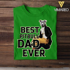 Personalized Best Pitbull Dad Ever Upload Photo Tshirt Printed QTDT1905