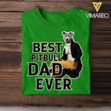 Personalized Best Pitbull Dad Ever Upload Photo Tshirt Printed QTDT1905