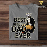 Personalized Best Pitbull Dad Ever Upload Photo Tshirt Printed QTDT1905