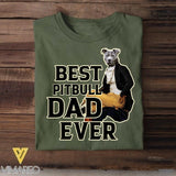 Personalized Best Pitbull Dad Ever Upload Photo Tshirt Printed QTDT1905