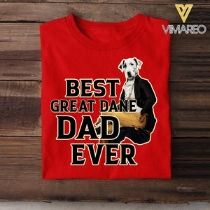 Personalized Best Great Dane Dad Ever Upload Photo Tshirt Printed QTDT1905