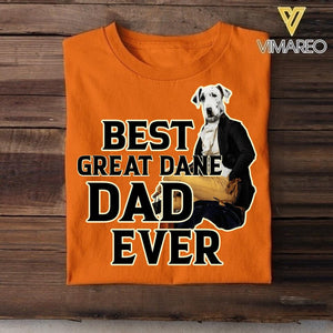 Personalized Best Great Dane Dad Ever Upload Photo Tshirt Printed QTDT1905