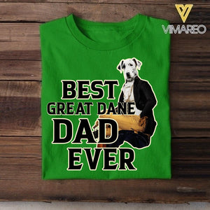 Personalized Best Great Dane Dad Ever Upload Photo Tshirt Printed QTDT1905