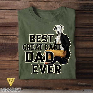 Personalized Best Great Dane Dad Ever Upload Photo Tshirt Printed QTDT1905