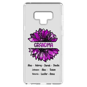 PERSONALIZED GRANDMA KID NAME SUNFLOWER SILICON PHONECASE QTTN2105