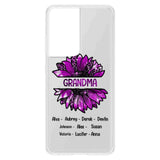 PERSONALIZED GRANDMA KID NAME SUNFLOWER SILICON PHONECASE QTTN2105