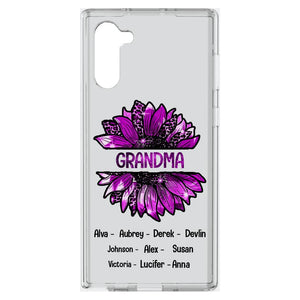 PERSONALIZED GRANDMA KID NAME SUNFLOWER SILICON PHONECASE QTTN2105