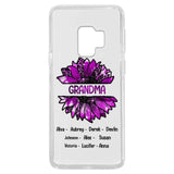 PERSONALIZED GRANDMA KID NAME SUNFLOWER SILICON PHONECASE QTTN2105