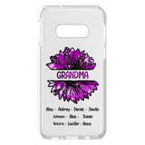 PERSONALIZED GRANDMA KID NAME SUNFLOWER SILICON PHONECASE QTTN2105